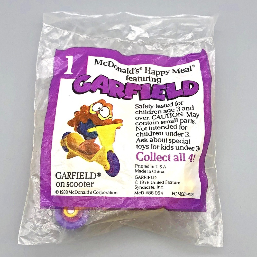 McDonald's‎ Garfield on Scooter Toy Happy Meal #1 Sealed